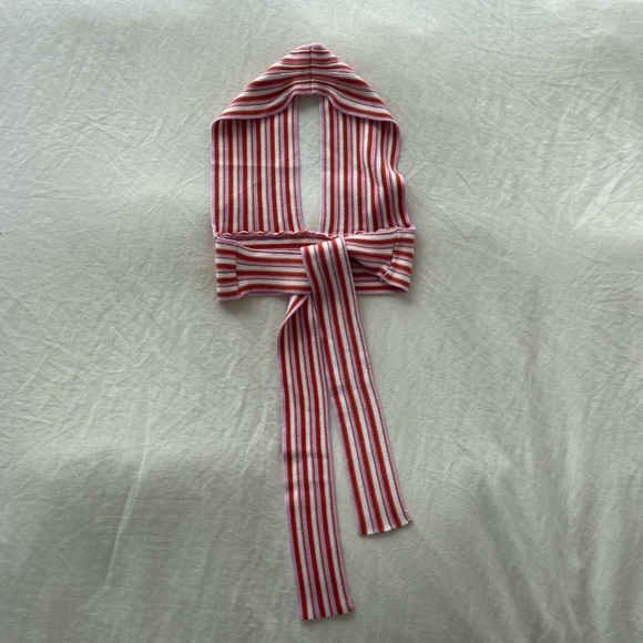 Halter top - Pink, orange, white stripe - Picture 2 of 3